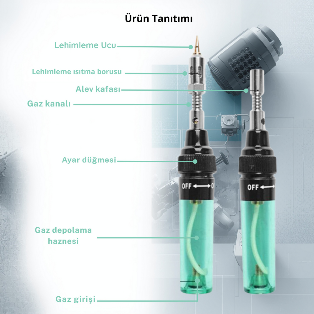 4'ü Bir Arada Gazlı Lehimleme Seti